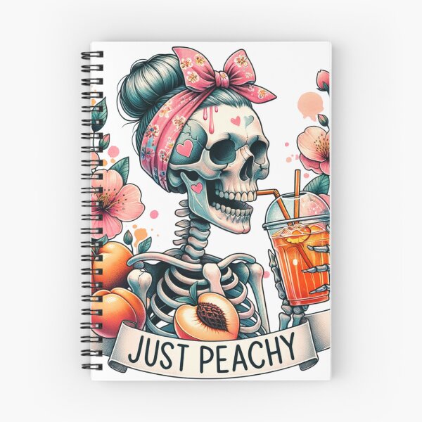 Item preview, Just Peachy Skeleton – Retro Pin-Up Skull with Peaches & Iced Tea designed and sold by Backroad-Raised.