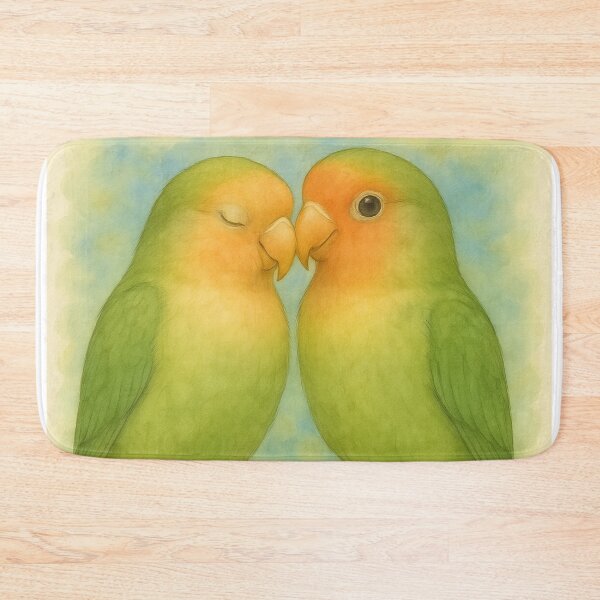 Item preview, Watercolor two parakeets Art | Cute two parakeets Lover Gift | Pet Portrait Design designed and sold by eldoca.