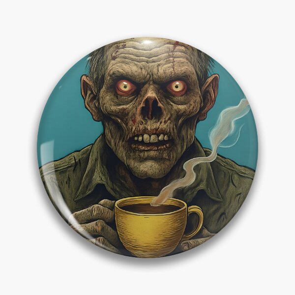Item preview, Zombie with a Cup of Coffee - Staying Alive designed and sold by NightTimeJ.