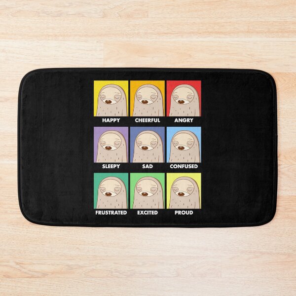 Item preview, 9 Moods, 1 Sloth Face – Funny Kawaii Design - White Text designed and sold by NiceHatHarry.