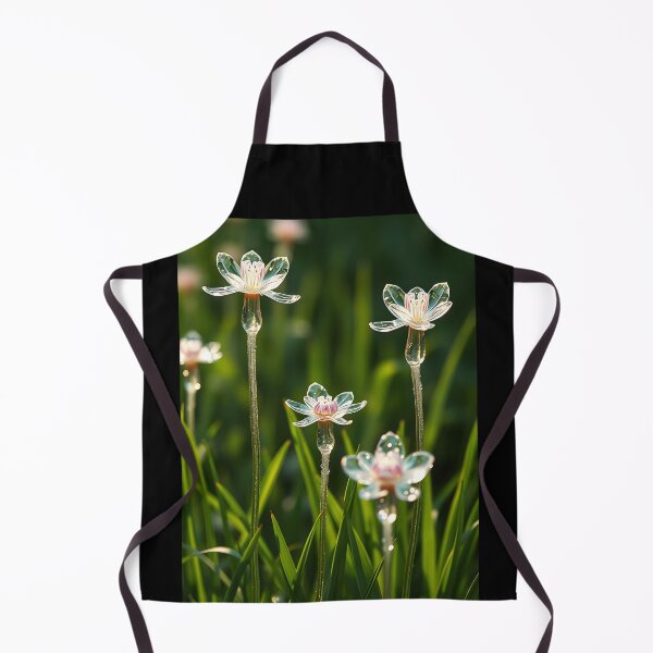 Item preview, Crystal Petal Meadow – Tiny Transparent Blossoms in Soft Grass designed and sold by EmeraldeaArt.