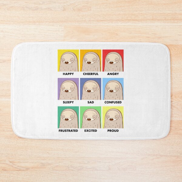 Item preview, 9 Moods, 1 Sloth Face – Funny Kawaii Design - Black Text designed and sold by NiceHatHarry.