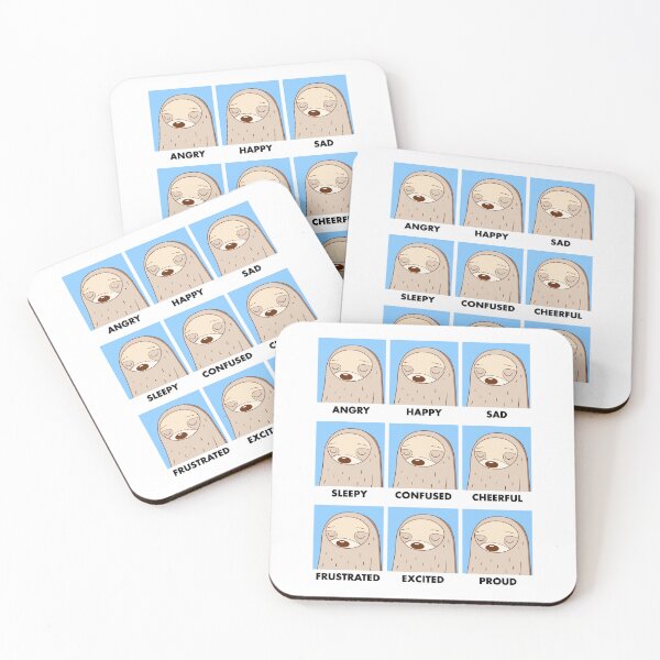 Item preview, 9 Moods, 1 Sloth Face – Funny Kawaii Design - Black Text designed and sold by NiceHatHarry.