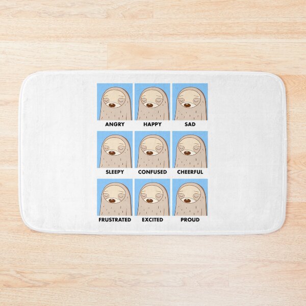 Item preview, 9 Moods, 1 Sloth Face – Funny Kawaii Design - Black Text designed and sold by NiceHatHarry.