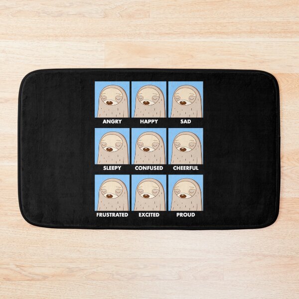 Item preview, 9 Moods, 1 Sloth Face – Funny Kawaii Design - White Text designed and sold by NiceHatHarry.