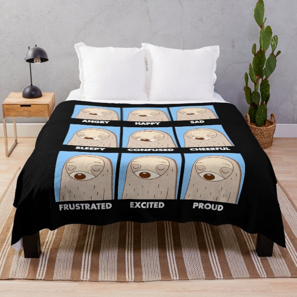 Item preview, 9 Moods, 1 Sloth Face – Funny Kawaii Design - White Text designed and sold by NiceHatHarry.