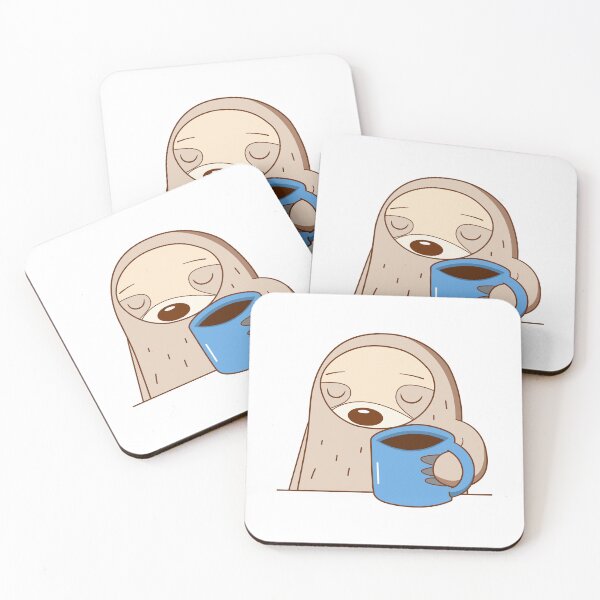 Item preview, Kawaii Sloth with a Coffee Cup designed and sold by NiceHatHarry.
