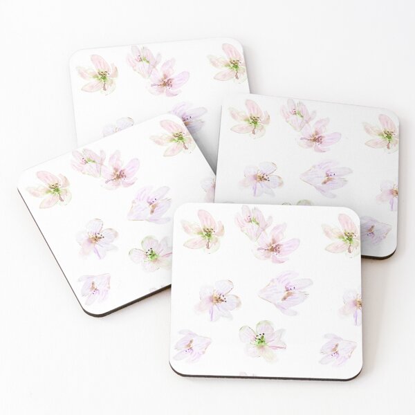 Item preview, Pink and Green Watercolor Flower Blossoms designed and sold by Kara Draws.