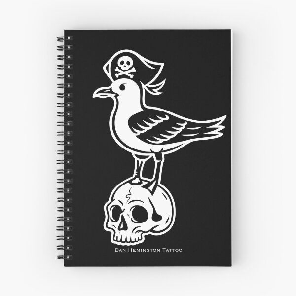 Item preview, Peg-leg pirate seagull on skull designed and sold by DH-Tattoo.