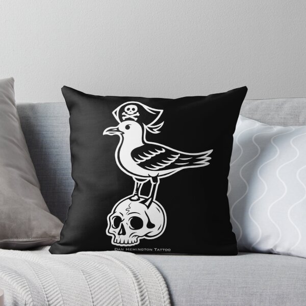 Item preview, Peg-leg pirate seagull on skull designed and sold by DH-Tattoo.