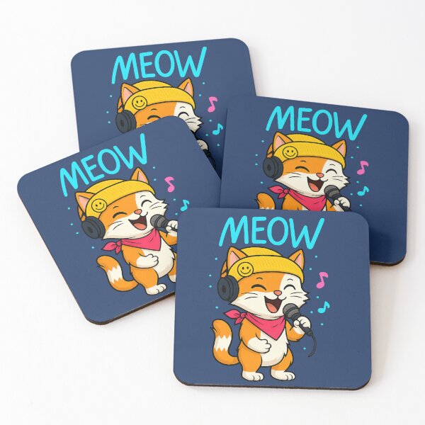 Item preview, Singing Kitten – Kawaii Vocalist with Microphone and Musical Style designed and sold by Idelab-11.