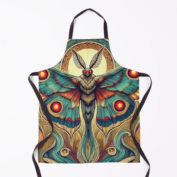 Item preview, The Mothman of Appalachia, colorful art nouveau illustration designed and sold by VorpalRabbits' Cryptids Creations.