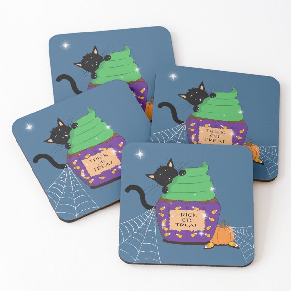 Item preview, Black Cat with Halloween Cupcake designed and sold by iCraftCafe.