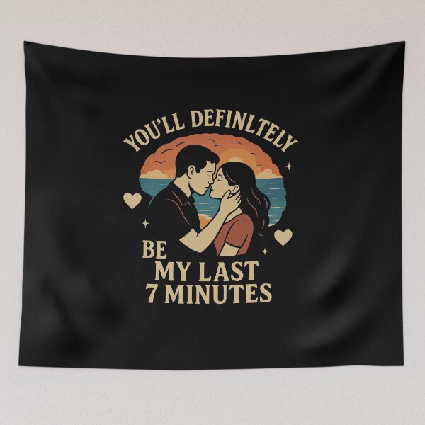 Item preview, Romantic Sunset Couple – Emotional Love Quote for Couples | You’ll Be My Last 7 Minutes designed and sold by BmCraftPT.