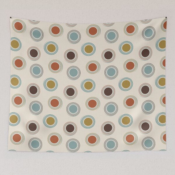 Item preview, Art Deco Circles and Dots on Eggshell designed and sold by TanglePatch.