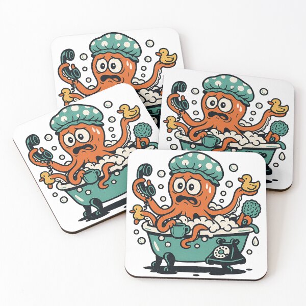 Item preview, Overwhelmed Octopus – Funny Cartoon Bathtub Chaos Design designed and sold by SightbySteve.