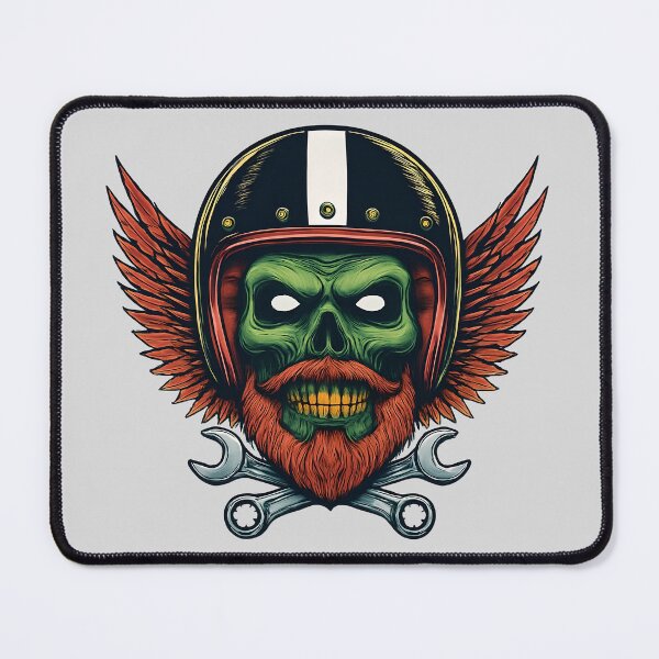 Item preview, Zombie in Motorcycle Helmet with Adjustable Wrench designed and sold by NightTimeJ.
