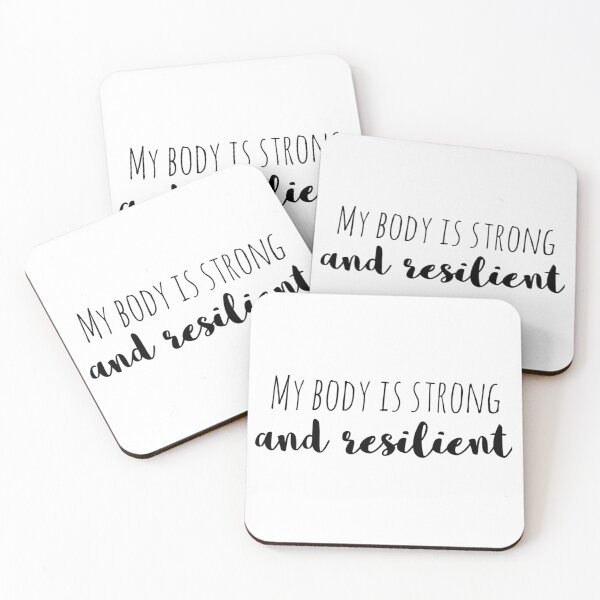 Item preview, My Body Is Strong and Resilient – Affirmation – Health & Vitality Typography Design designed and sold by Camila  Ardila.