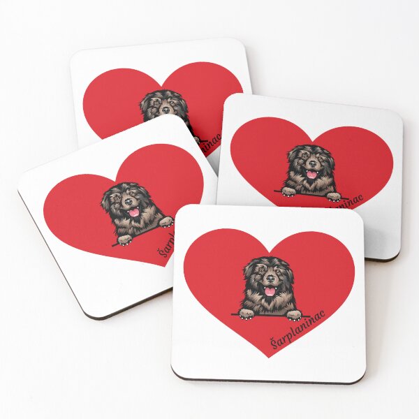 Item preview, Peeking Sarplaninac in Red Heart – Cute Dog Lover Design designed and sold by EmeraldeaArt.