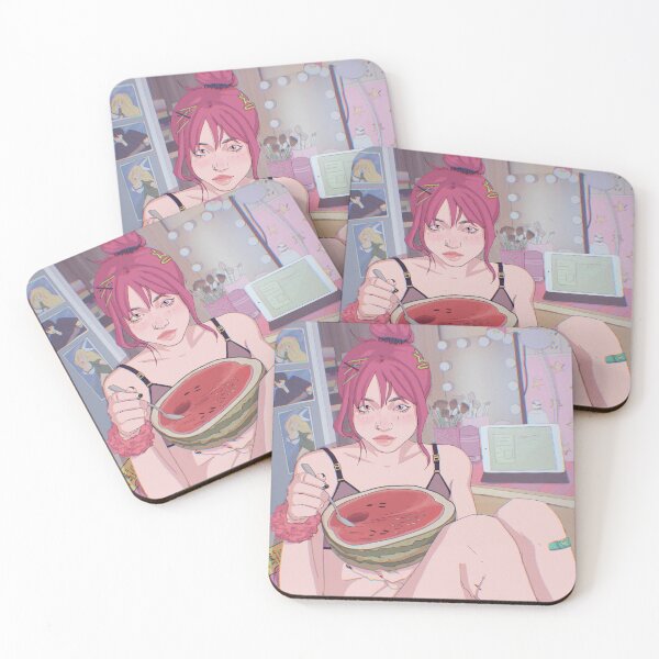 Item preview, Anime Girl Eating Watermelon – Cozy Kawaii Room and Summer Aesthetic designed and sold by crisshasart.