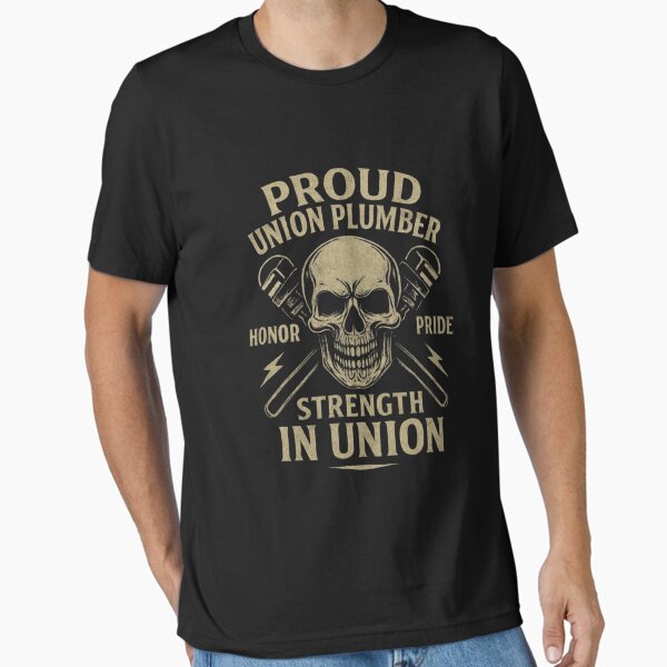 Item preview, Proud Union Plumber Skull – Strength, Honor & Pride – Vintage Pipefitter Design designed and sold by inkframe.