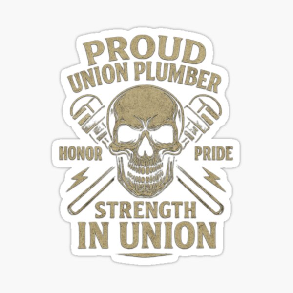 Item preview, Proud Union Plumber Skull – Strength, Honor & Pride – Vintage Pipefitter Design designed and sold by inkframe.