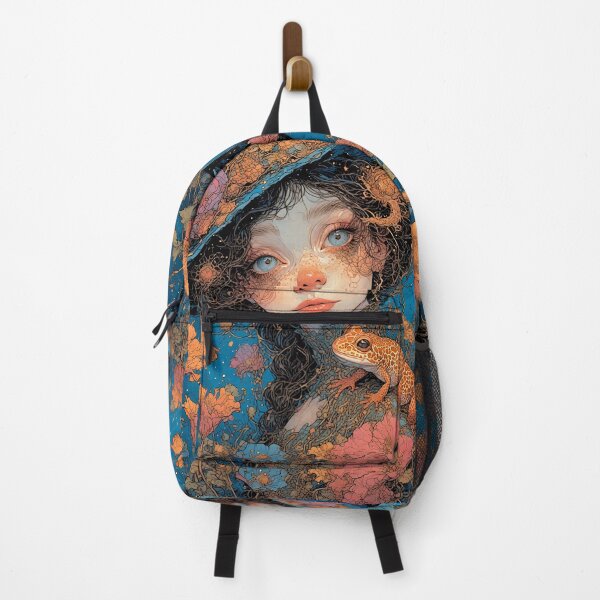 Item preview, A salamander and a girl in a mysterious forest. designed and sold by Natalia-Vlad.