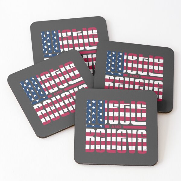 Item preview, Hustle and Believe – American Flag Typography designed and sold by Charizmwear.
