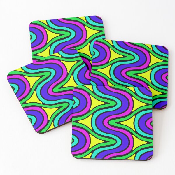 Item preview, Psychedelic Waves (Yellow, Magenta, Blue, Green, Black) designed and sold by JoelmaQ.
