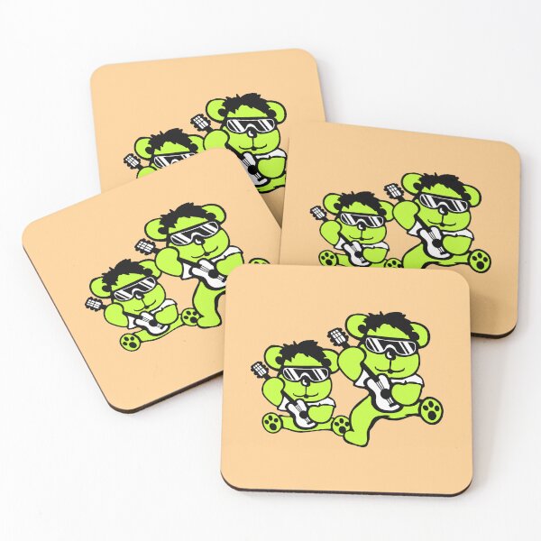 Item preview, 2 Bears Playing Guitar Rockstar Sunglasses Rock Music Band Team designed and sold by shirt-o-mat.