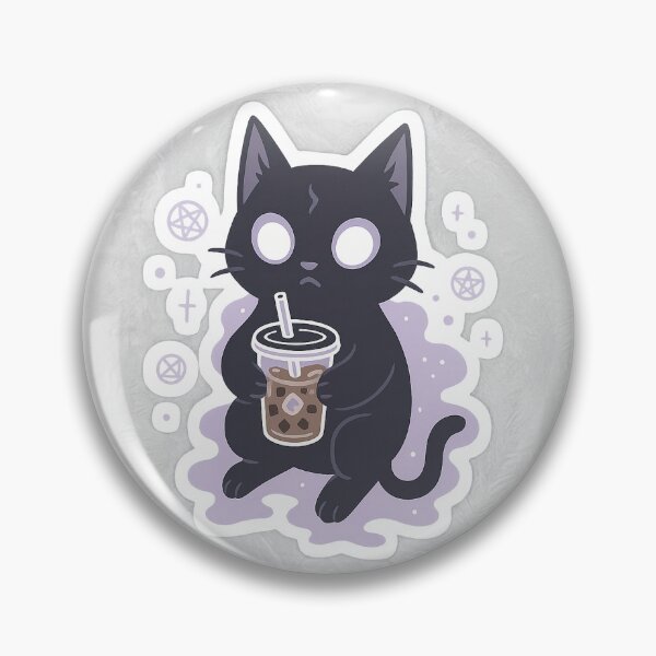 Item preview, Possessed Cat with Iced Coffee designed and sold by ResinandRelics.