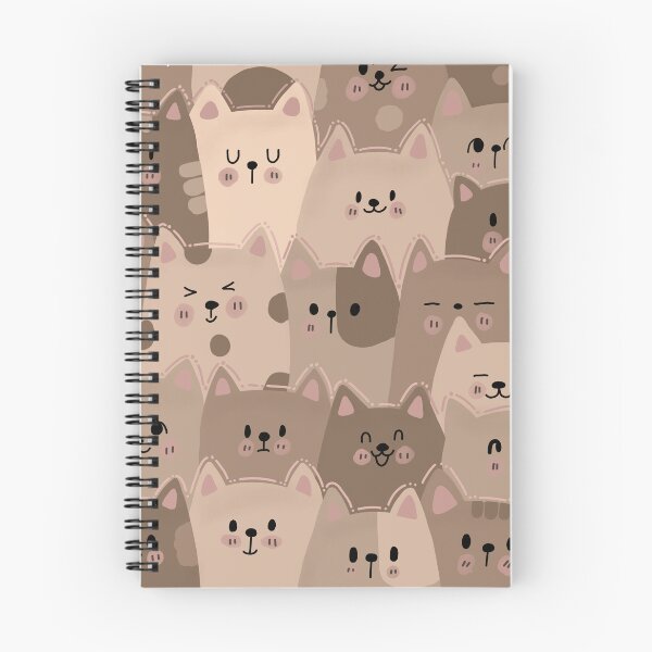 Item preview, Expressive Cat Crowd – Brown Pattern designed and sold by OuOi.