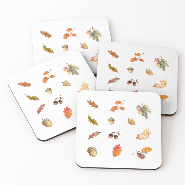 Item preview, Watercolor Autumn Oak Leaves and Acorns designed and sold by silviaol.