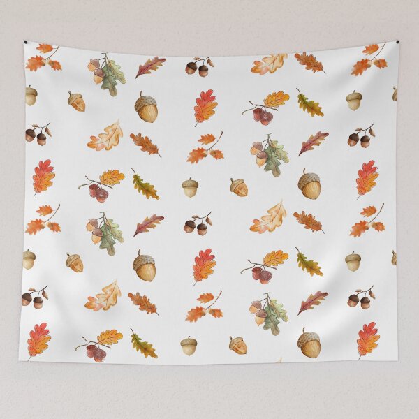 Item preview, Watercolor Autumn Oak Leaves and Acorns designed and sold by silviaol.