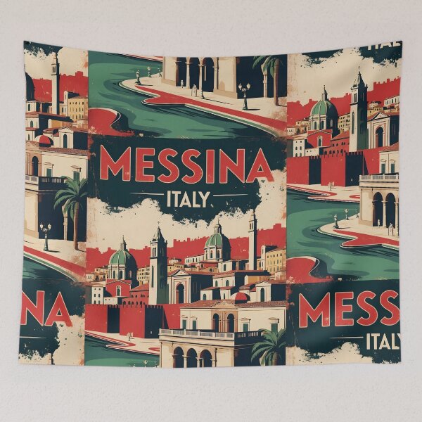 Item preview, Messina Italy Vintage Travel Tourism designed and sold by TravelersGems.