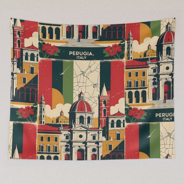 Item preview, Perugia Italy Vintage Travel Tourism designed and sold by TravelersGems.