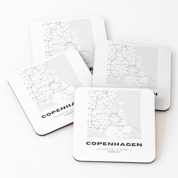 Item preview, Copenhagen Denmark Map Print – Minimalist Black & White City Poster designed and sold by RM-Journey.