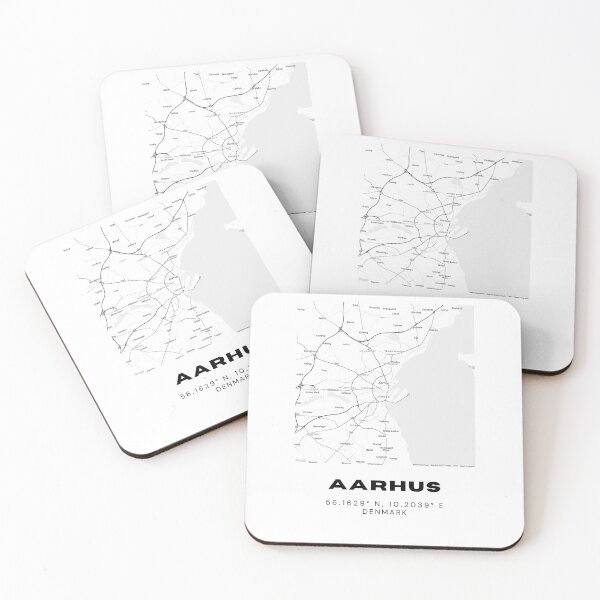 Item preview, Aarhus Denmark Map Poster – Monochrome Minimalist Travel Art designed and sold by RM-Journey.
