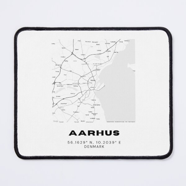 Item preview, Aarhus Denmark Map Poster – Monochrome Minimalist Travel Art designed and sold by RM-Journey.