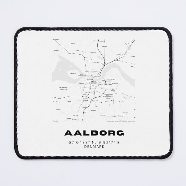 Item preview, Aalborg Map Print – Black & White Minimalist Denmark Poster designed and sold by RM-Journey.