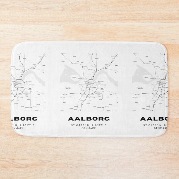 Item preview, Aalborg Map Print – Black & White Minimalist Denmark Poster designed and sold by RM-Journey.
