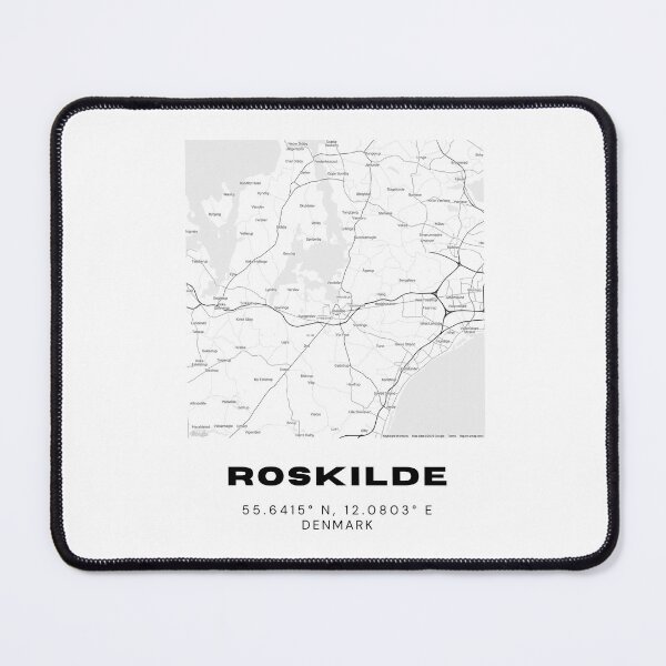 Item preview, Roskilde Map Print – Denmark Black & White Minimalist Poster designed and sold by RM-Journey.
