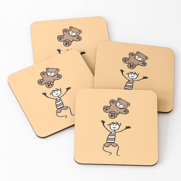 Item preview, Boy Throws Teddy Bear Up Catching Happy Little Toy designed and sold by shirt-o-mat.