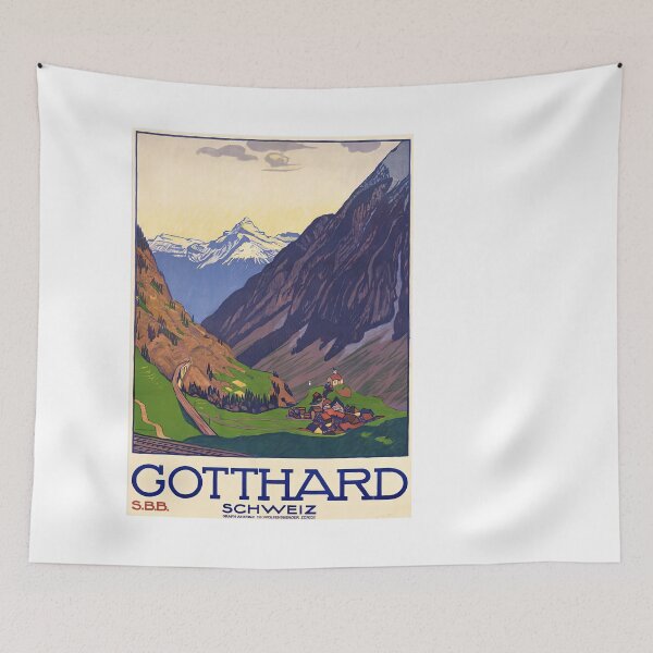 Item preview, Vintage Gotthard Pass Switzerland Poster designed and sold by TeeARTHY.