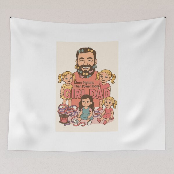 Item preview, Girl Dad: More Pigtails than Power Tools designed and sold by iMIGHTwearTHAT.