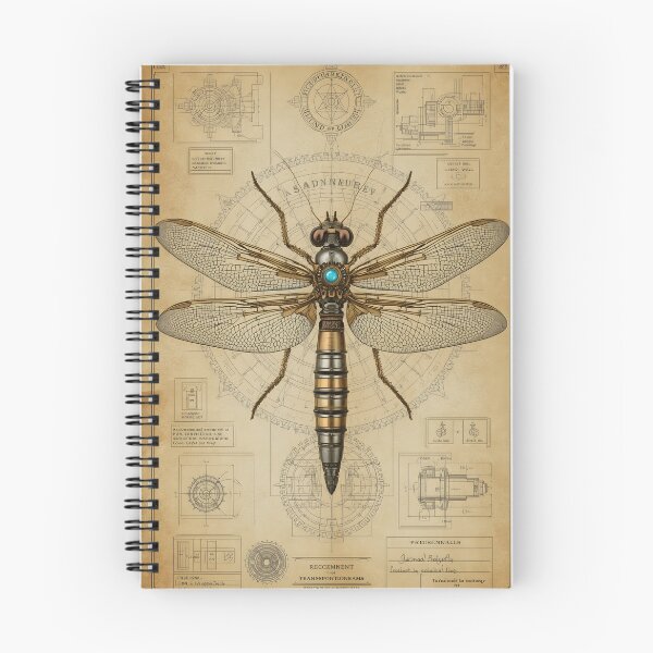 Item preview, Steampunk Drawing Mechanical Dragonfly designed and sold by The Dream Lab.