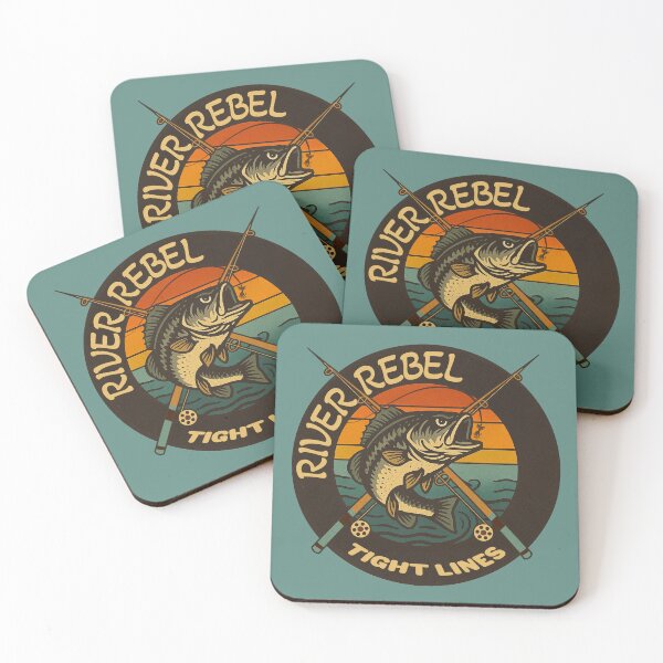 Item preview, “River Rebel – Tight Lines” Vintage Bass Fishing Badge designed and sold by Fierce Wave Supply Co..
