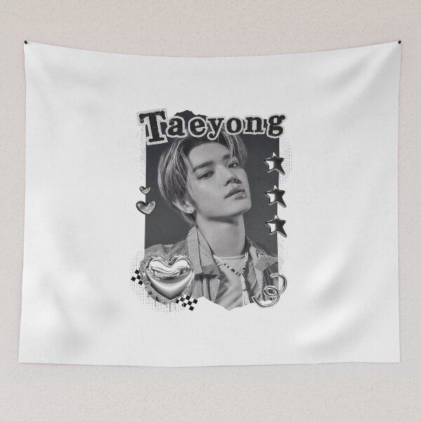 Item preview, NCT Taeyong (태용) Kpop Boy Group Black and White Collage Design designed and sold by AJUNICE STUDIO.