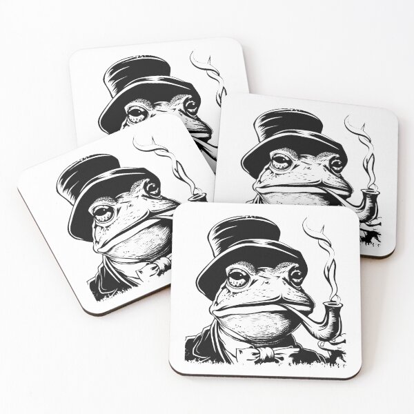 Item preview, Dapper Frog Smoking Pipe | Vintage Gentleman Amphibian Illustration designed and sold by inkoutninja.