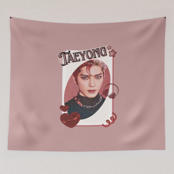 Item preview, NCT Taeyong (태용) Kpop Boy Group Card Red Aesthetic Collage Design designed and sold by AJUNICE STUDIO.